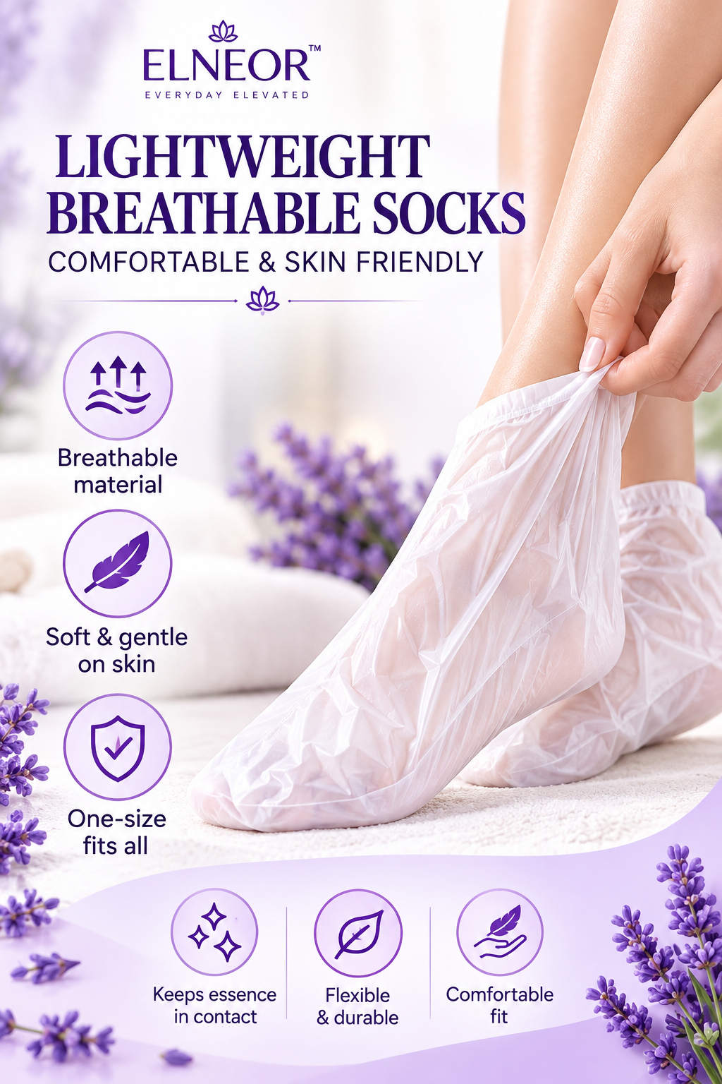 ELNEOR Exfoliating Foot Peel Spa Mask Socks