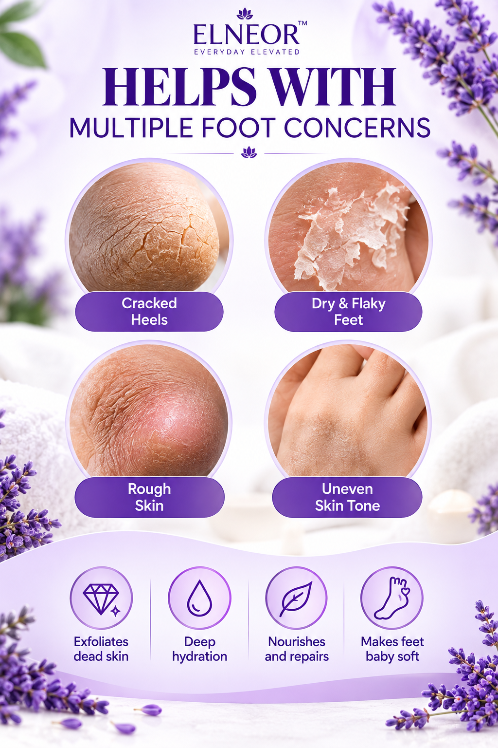 ELNEOR Exfoliating Foot Peel Spa Mask Socks