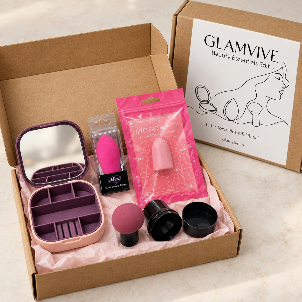 GLAMVIVE Beauty Essentials Edit – 6-Piece Beauty Tools Gift Set