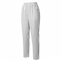 Angled view of striped pants