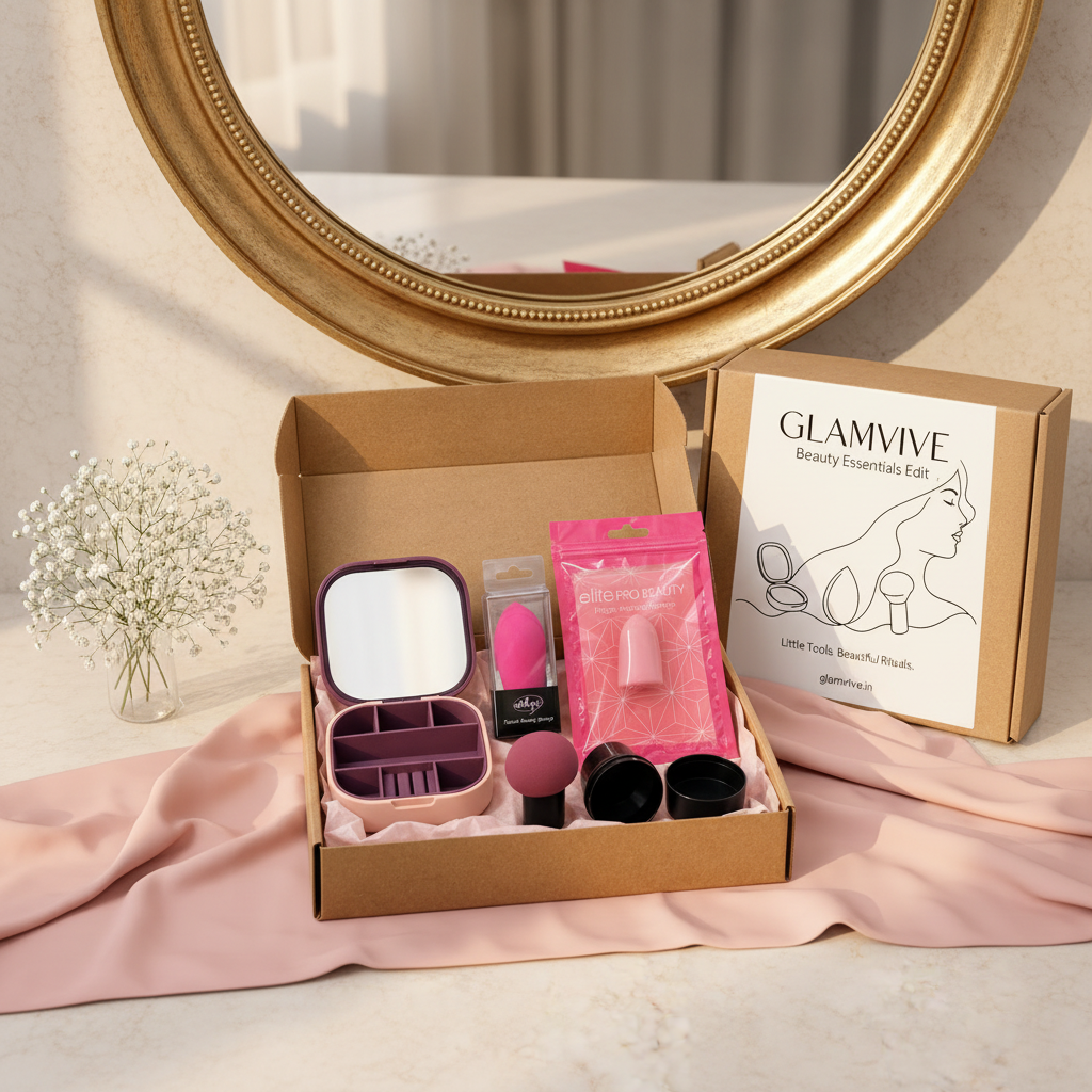 GLAMVIVE Beauty Essentials Edit – 6-Piece Beauty Tools Gift Set