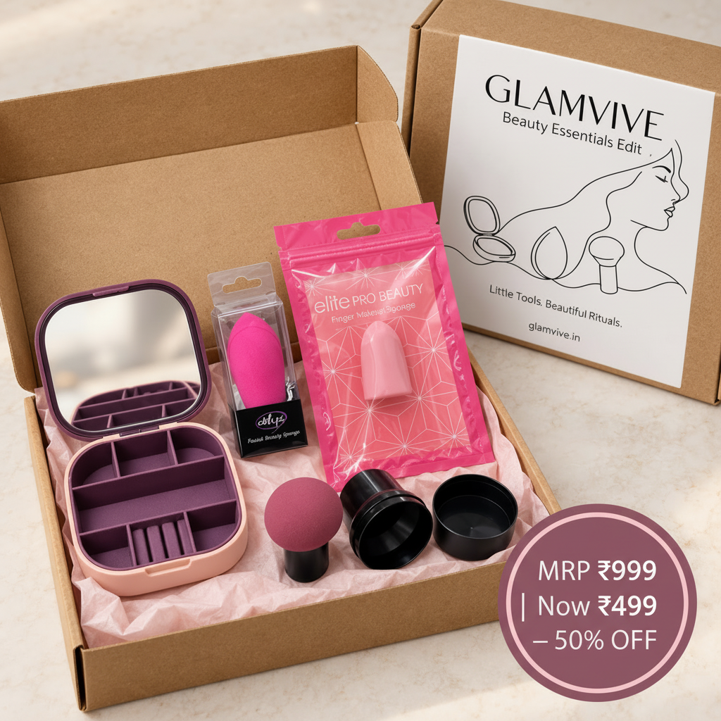 GLAMVIVE Beauty Essentials Edit – 6-Piece Beauty Tools Gift Set