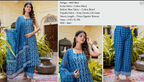 Blue Geometric Printed Cotton Blend Suit Set - 9627
