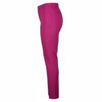 Side view showing cigarette pant silhouette